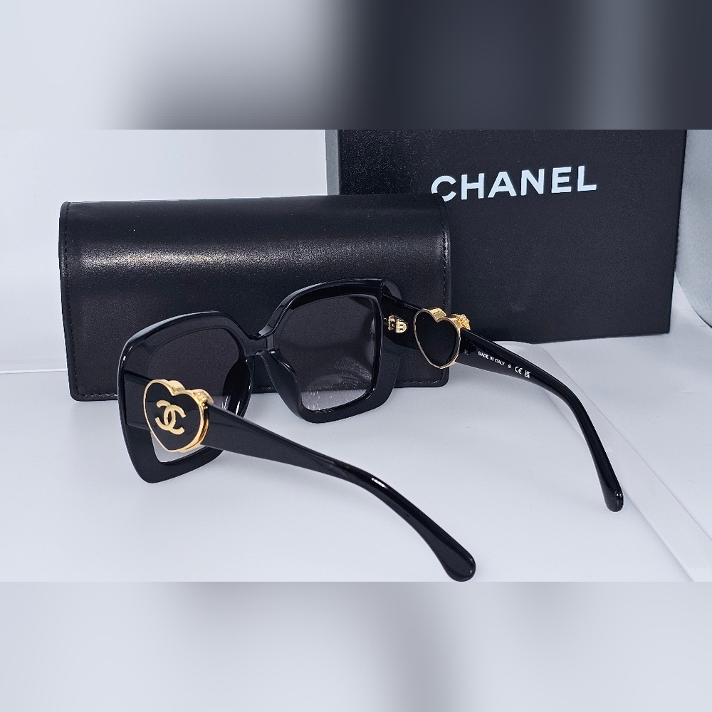 Chanel CH5518A c622 Black and Gold Women's Sunglasses - Picture 8 of 11